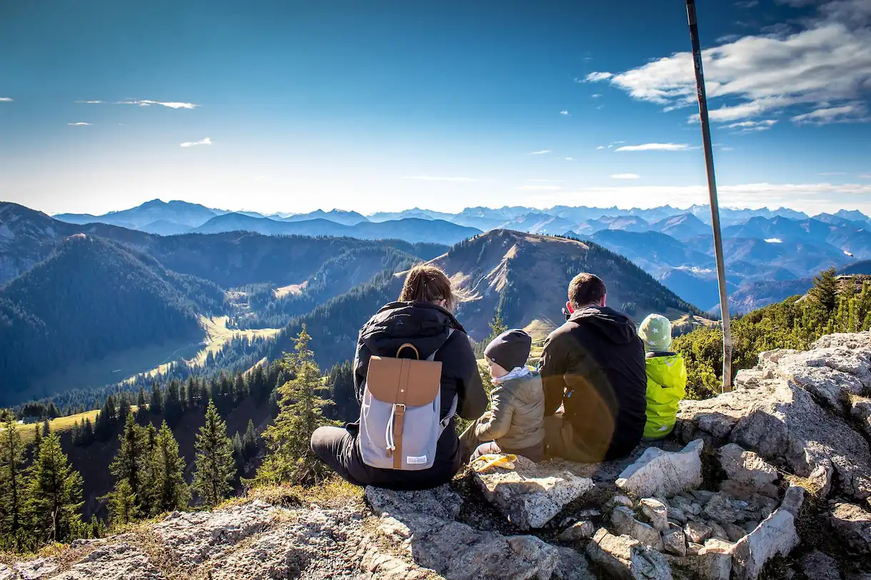 Family enjoying an outdoor adventure together